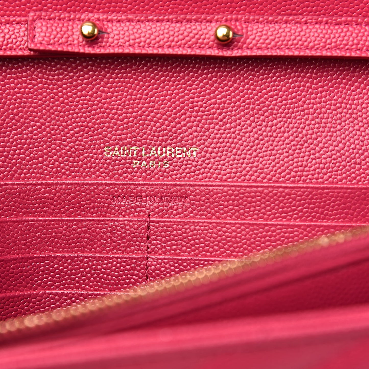 Grain De Poudre Matelasse Chevron Monogram Chain Wallet Fresh Fuchsia