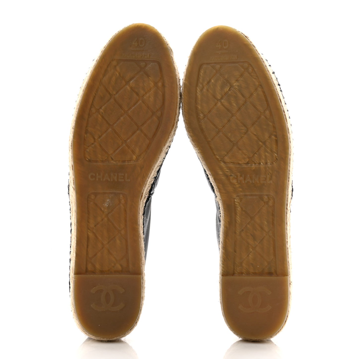 Lambskin Quilted CC Espadrilles 40 Black