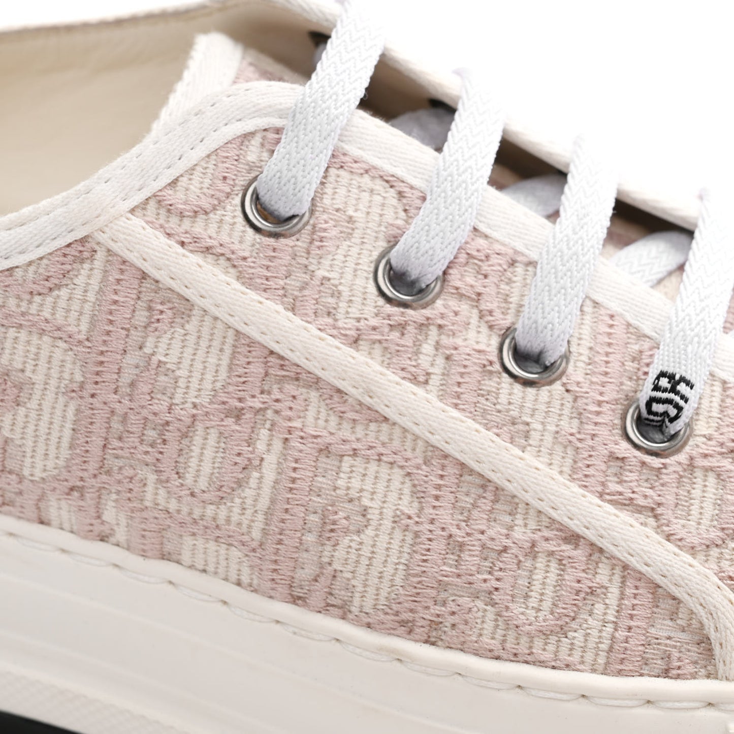 Canvas Lurex Oblique Walk'N'Dior Platform Sneakers 37.5 Powder Nude