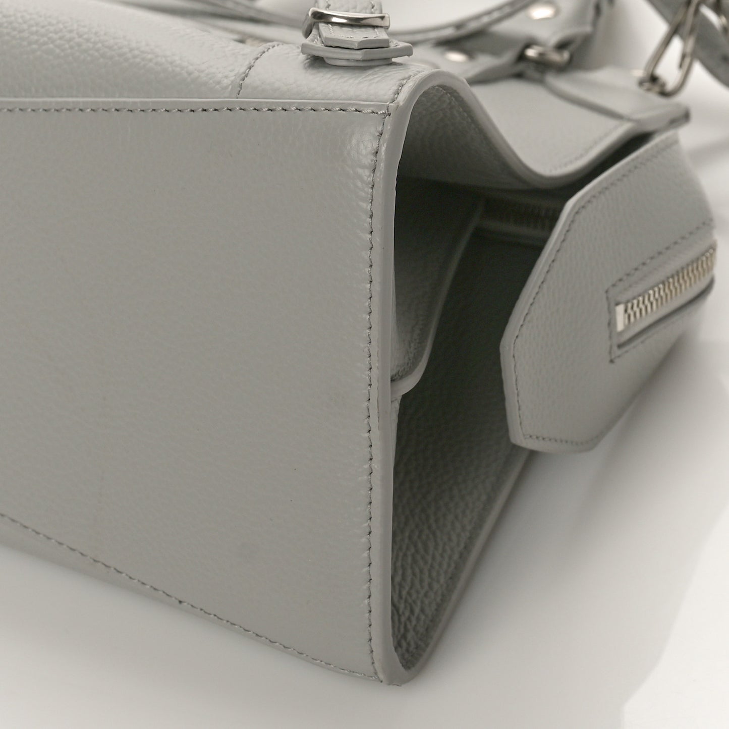 Grained Calfskin Neo Classic Silver Hardware S City Light Grey