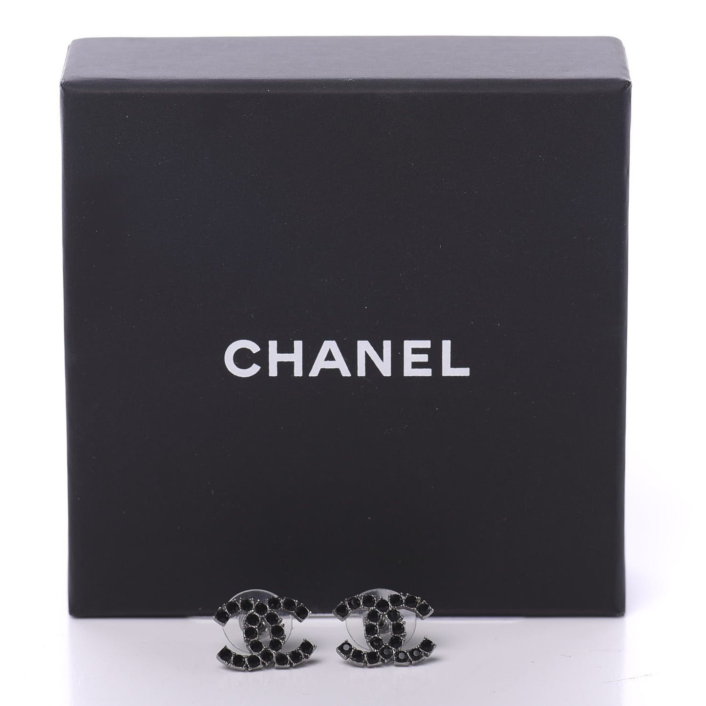 Ruthenium Crystal CC Earrings Black