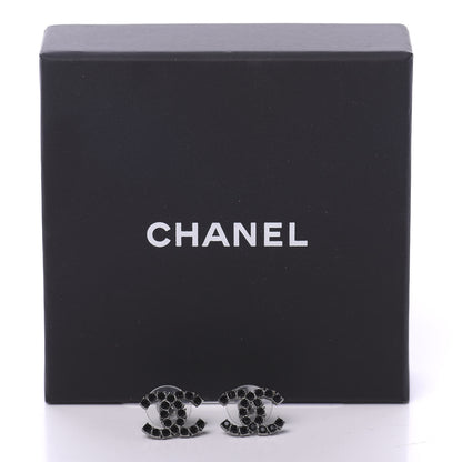 Chanel Ruthenium Crystal CC Earrings Black 5 of 5