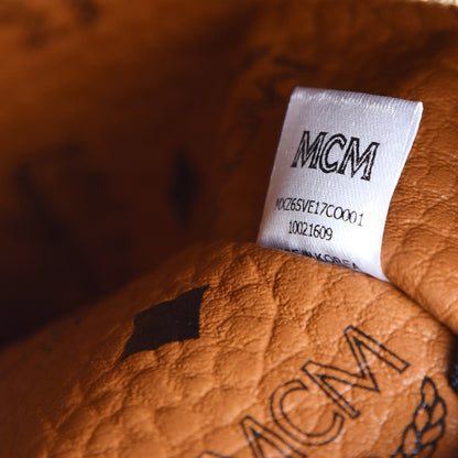 MCM Visetos Large Stark Wristlet Pouch Cognac 7 of 7