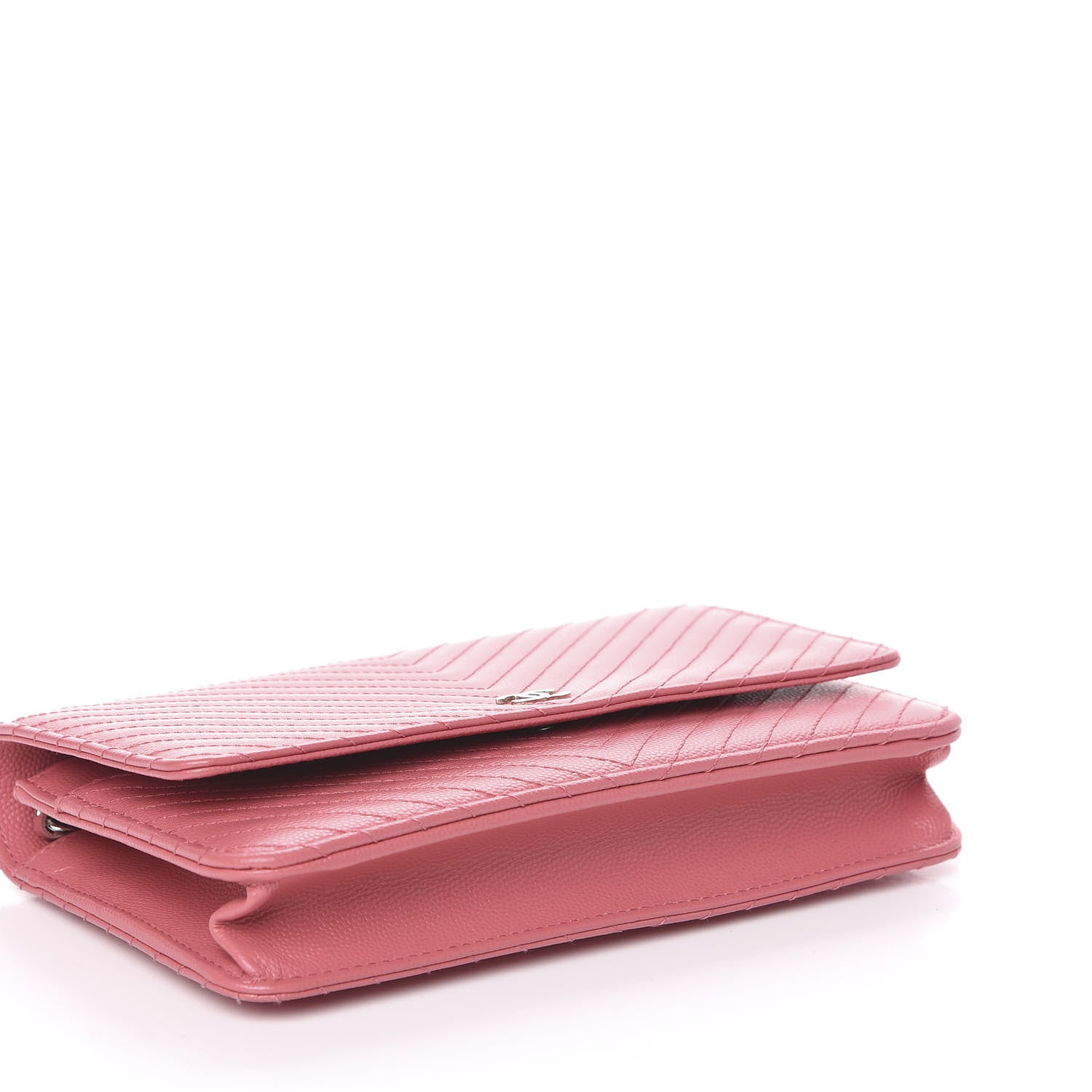 Chanel Caviar Chevron Quilted Wallet On Chain WOC Pink 3 of 12