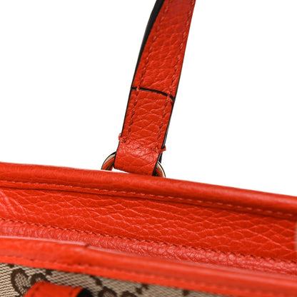 Gucci Monogram Dollar Calfskin Small Bree Tote Beige Ebony Sun Orange 13 of 13