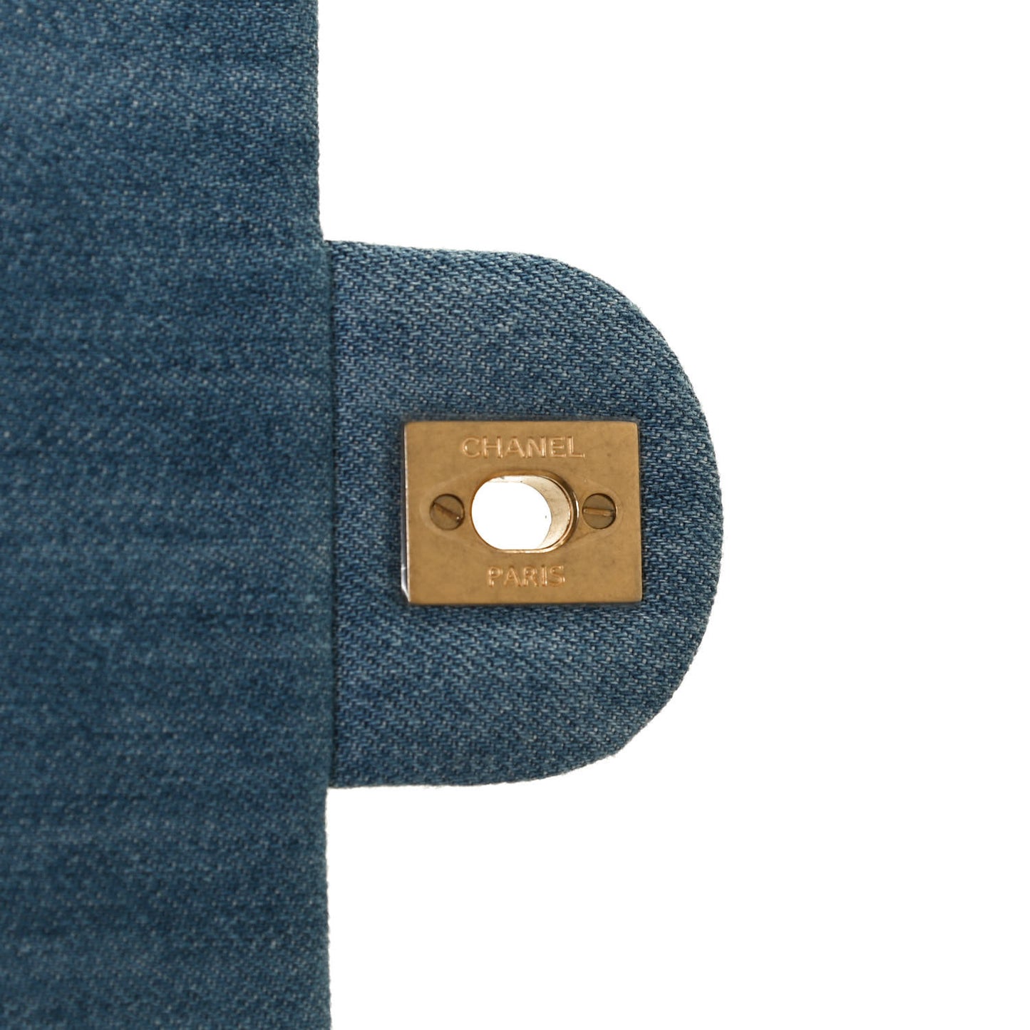 Denim Quilted Mini Pearl Crush Rectangular Flap Blue