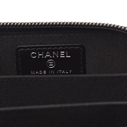 Chanel Caviar Quilted Boy Zip Around Coin Purse Wallet Black 5 of 7