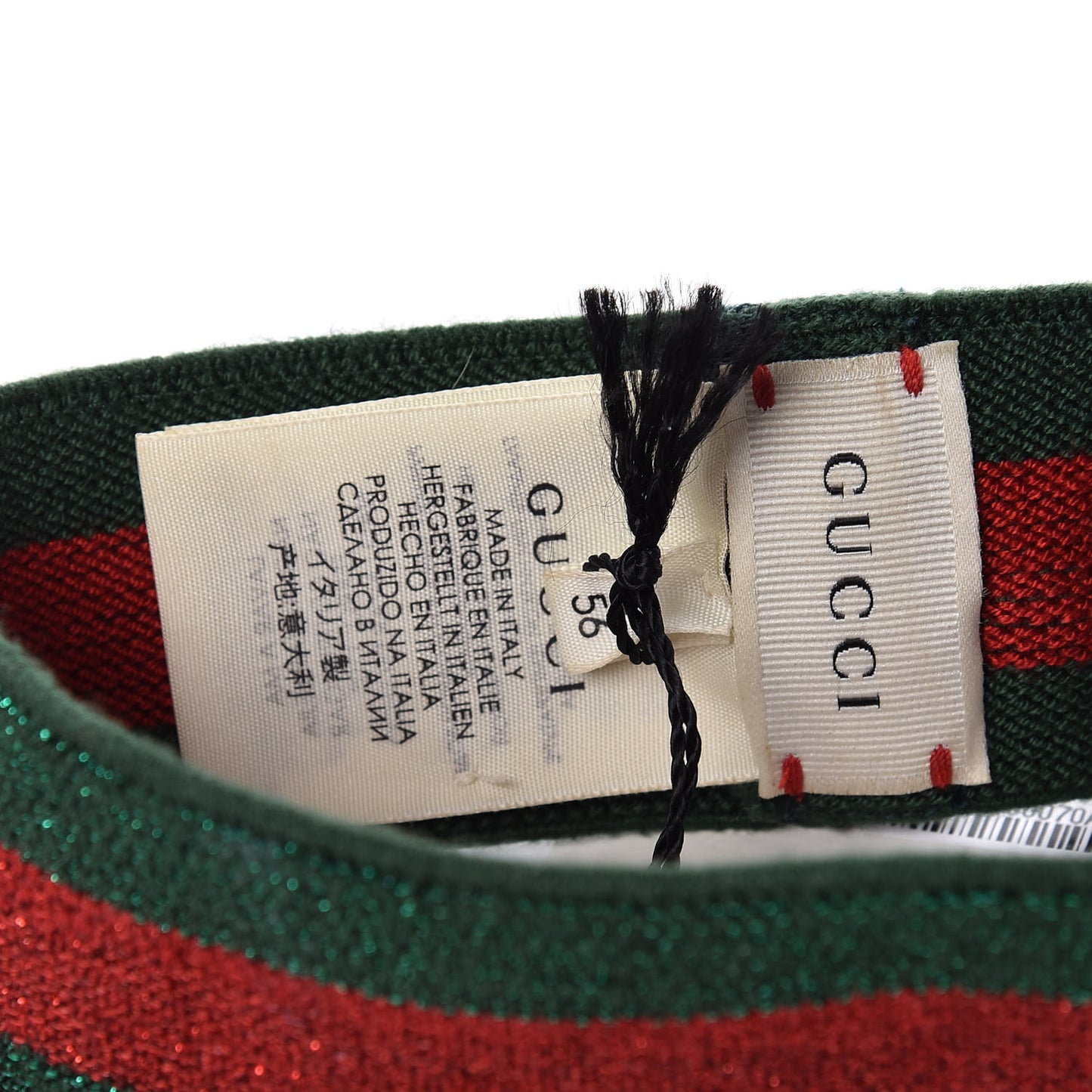 Lame Elastic Web Headband L Green Red