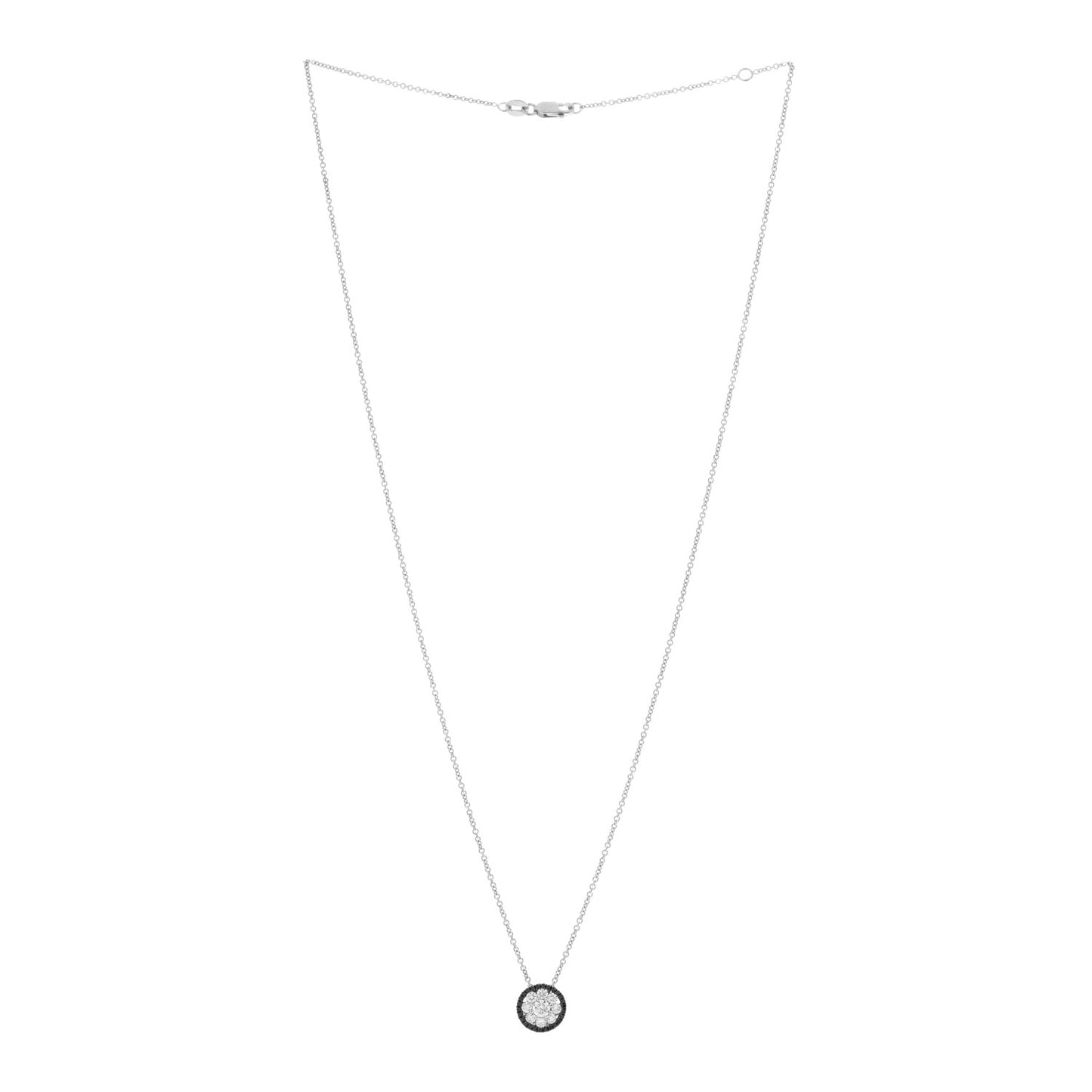 18K White Gold Diamond Pendant Necklace