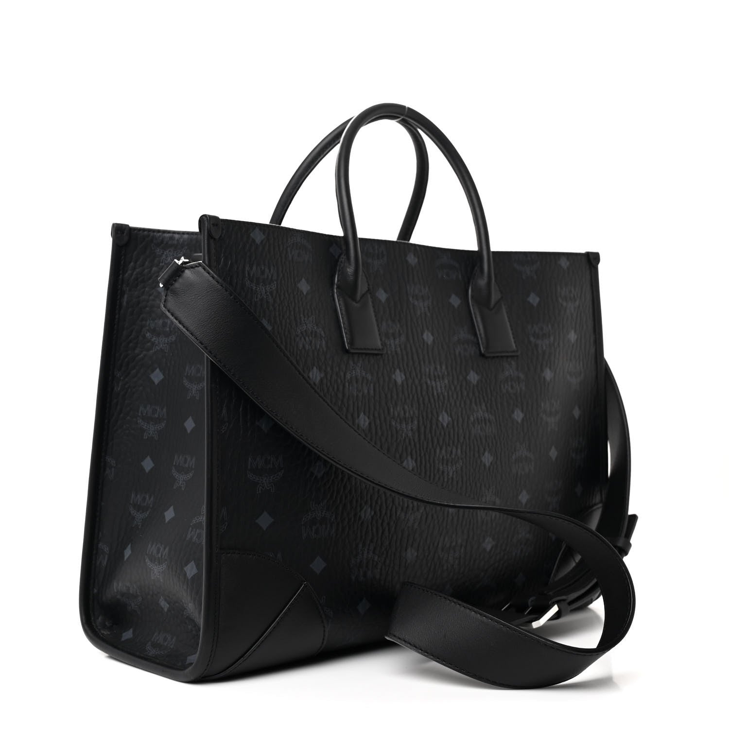 MCM Visetos Large Munchen Tote Black 4 of 12