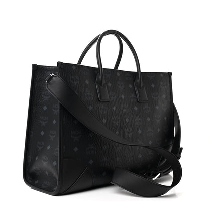 MCM Visetos Large Munchen Tote Black 4 of 12