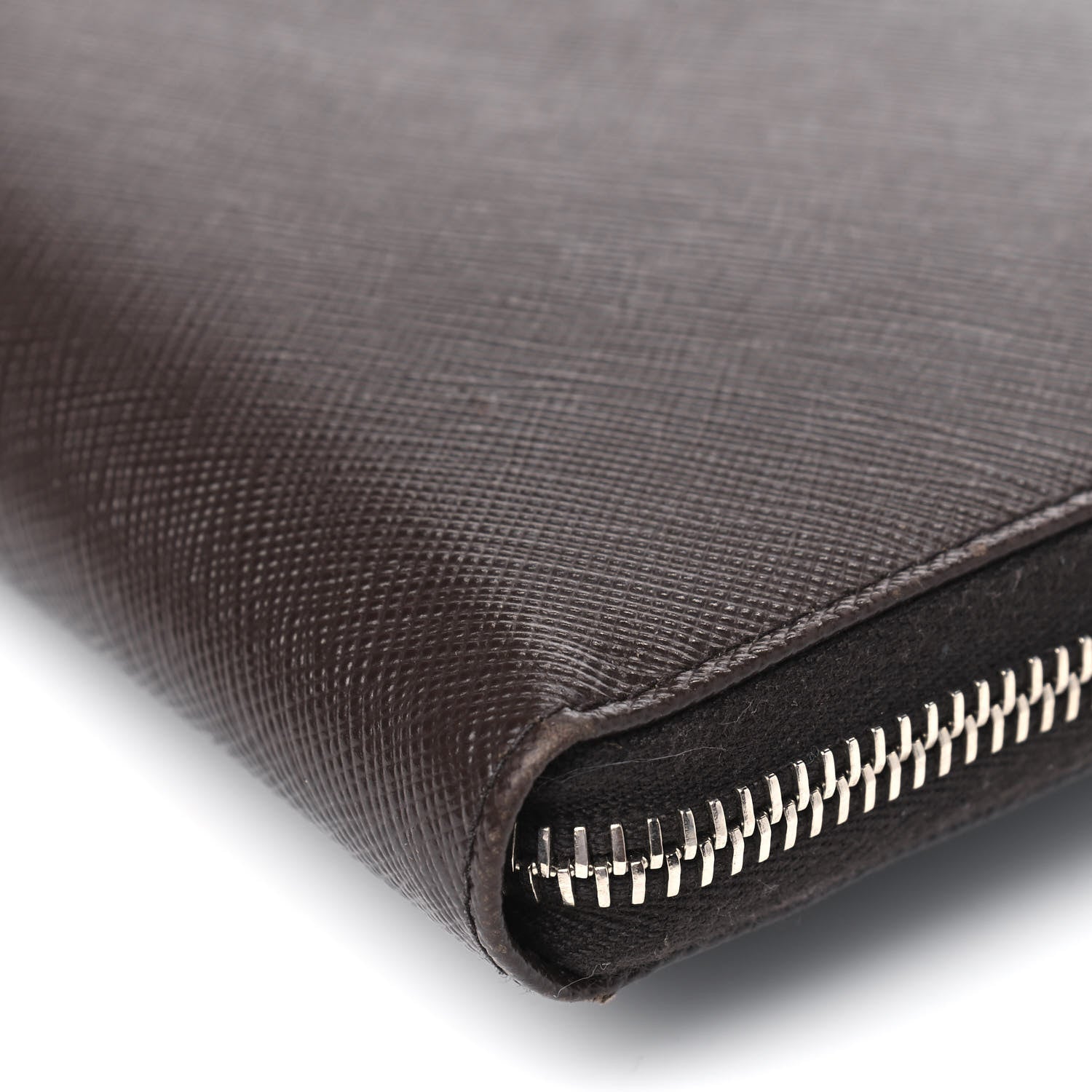 Prada Saffiano Large Zip Around Travel Wallet Brown 10 of 10