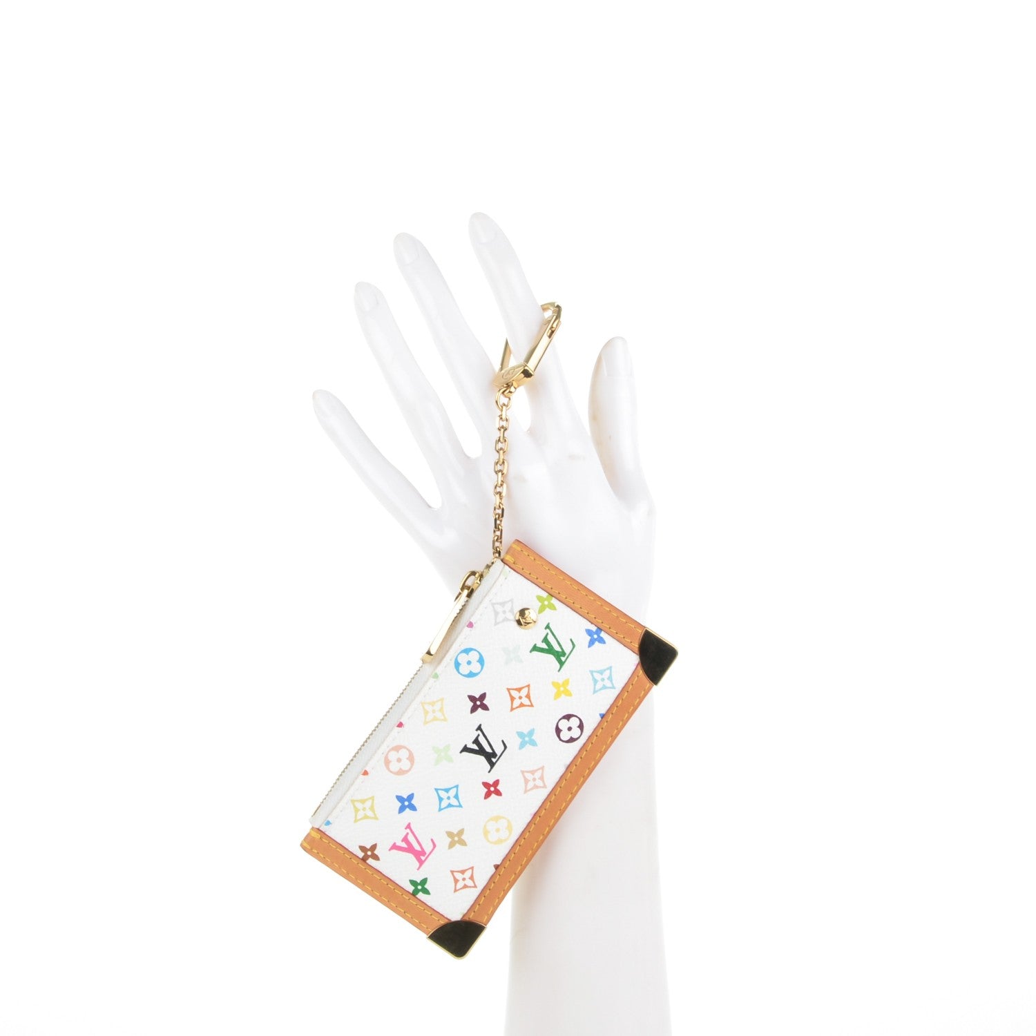 Louis Vuitton Monogram Multicolor Key Pouch White 2 of 6