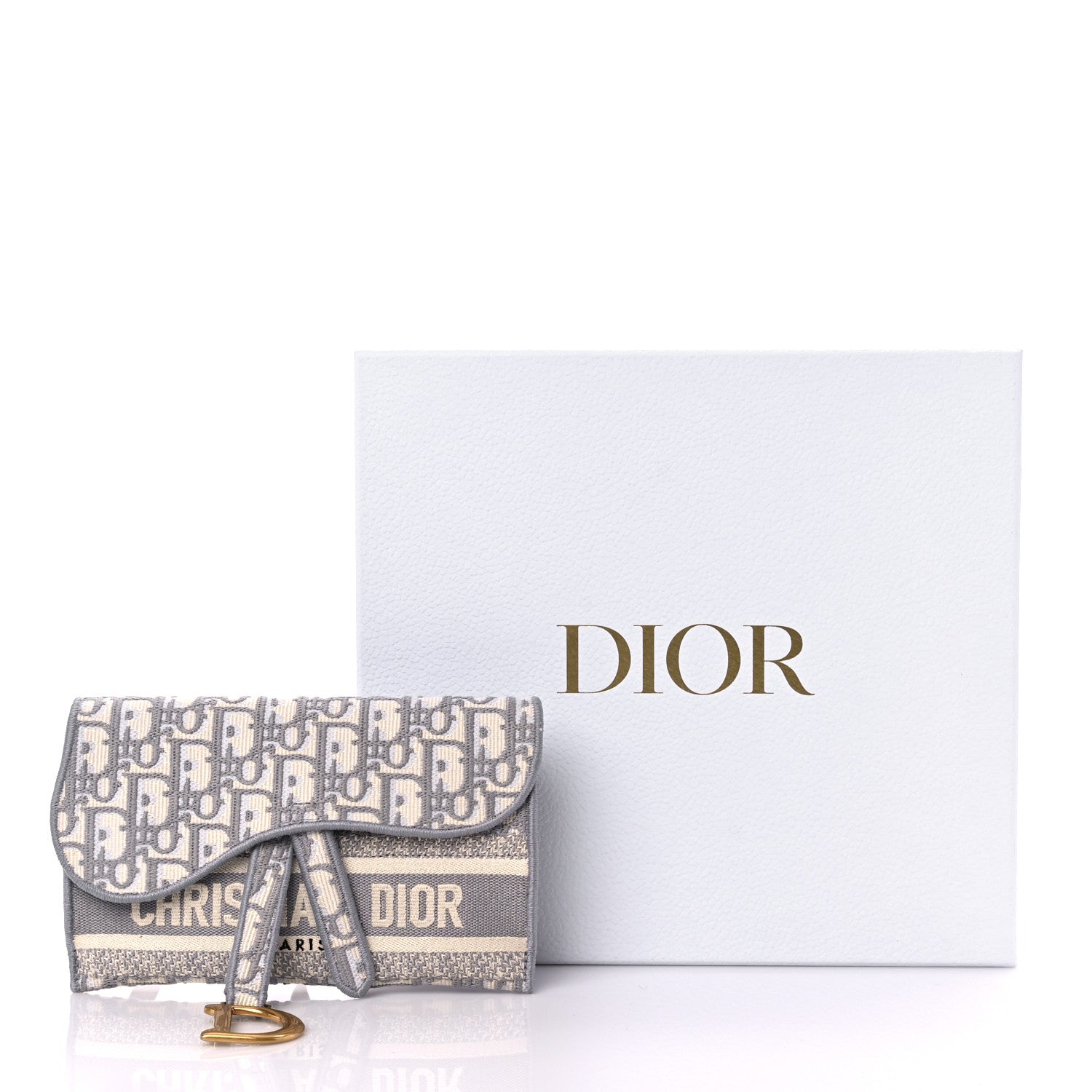 Christian Dior Oblique Slim Saddle Pouch Grey 9 of 9