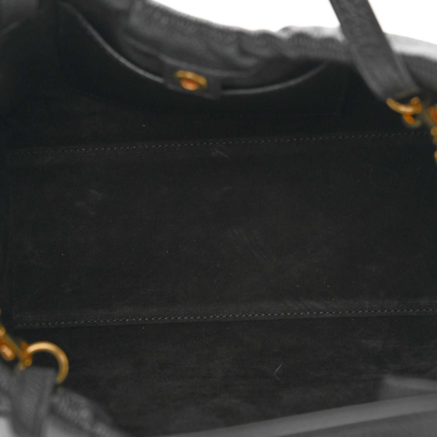 Celine Calfskin Cuir Small Triomphe Cabas Drawstring Black 5 of 10