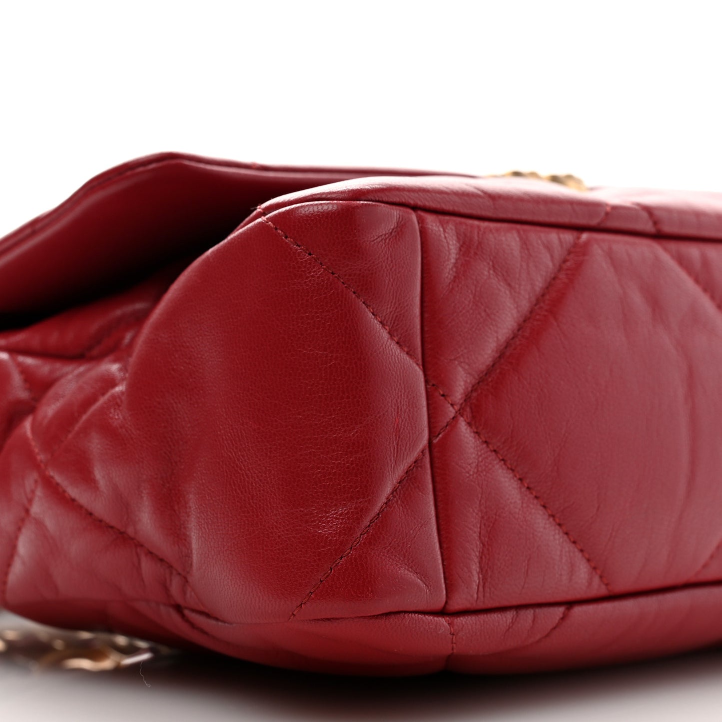 Goatskin Quilted Large Chanel 19 Flap Red