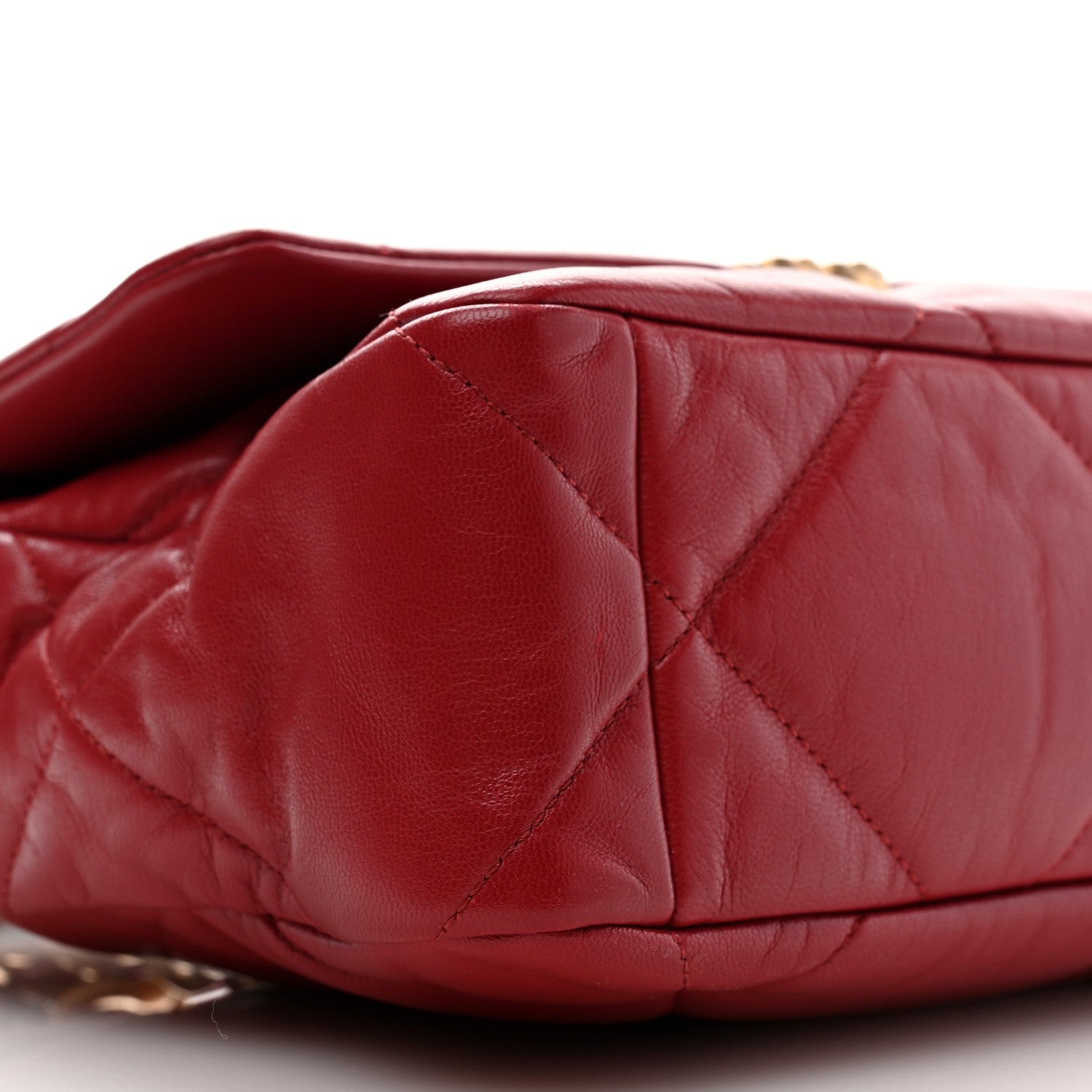 Chanel Goatskin Quilted Large Chanel 19 Flap Red 9 of 10