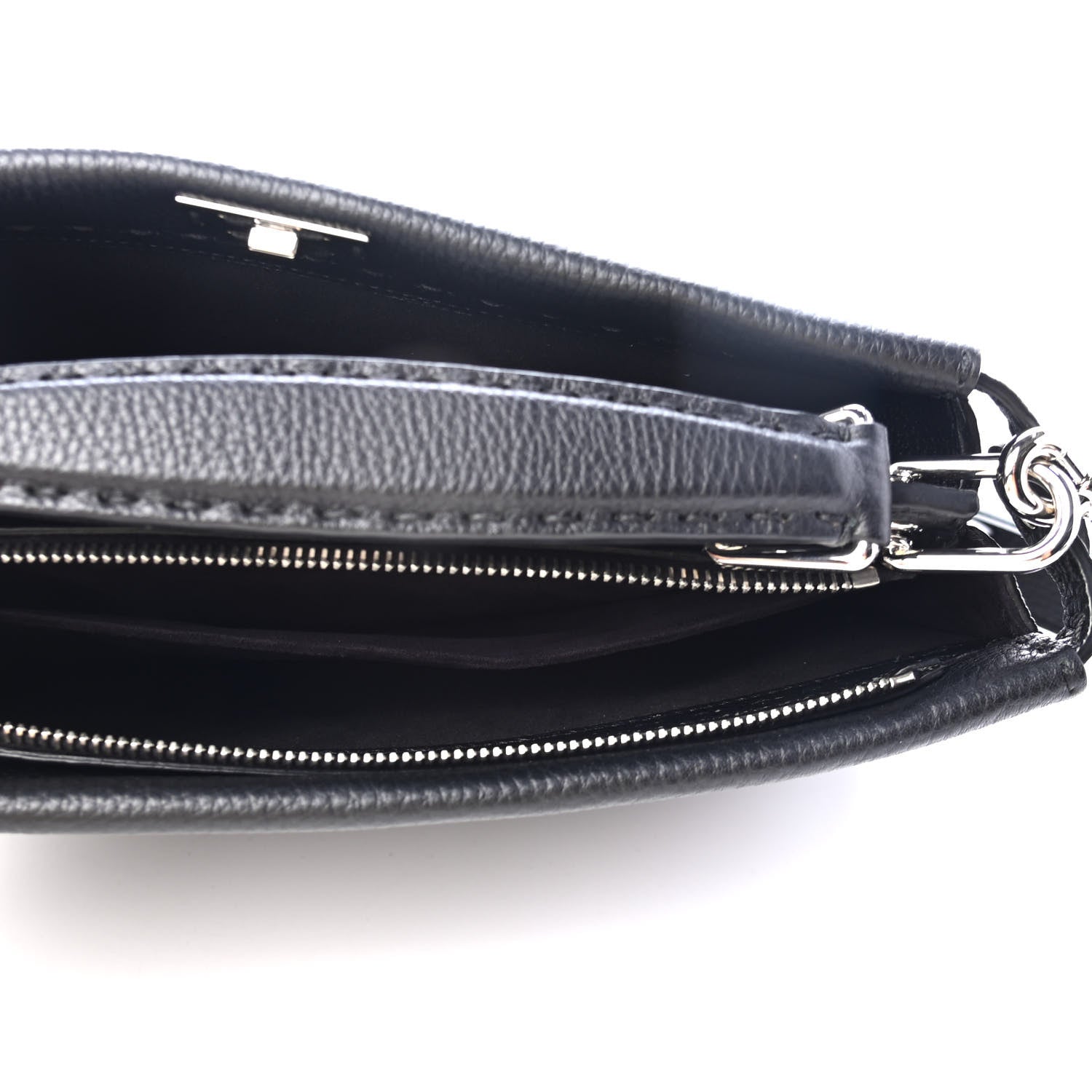 Fendi Cuoio Romano Selleria Mini Peekaboo Iconic Fit Satchel Black 4 of 4