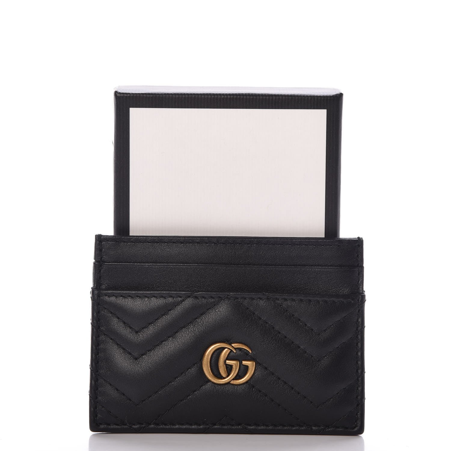 Gucci Calfskin Matelasse GG Marmont Card Holder Black 7 of 7