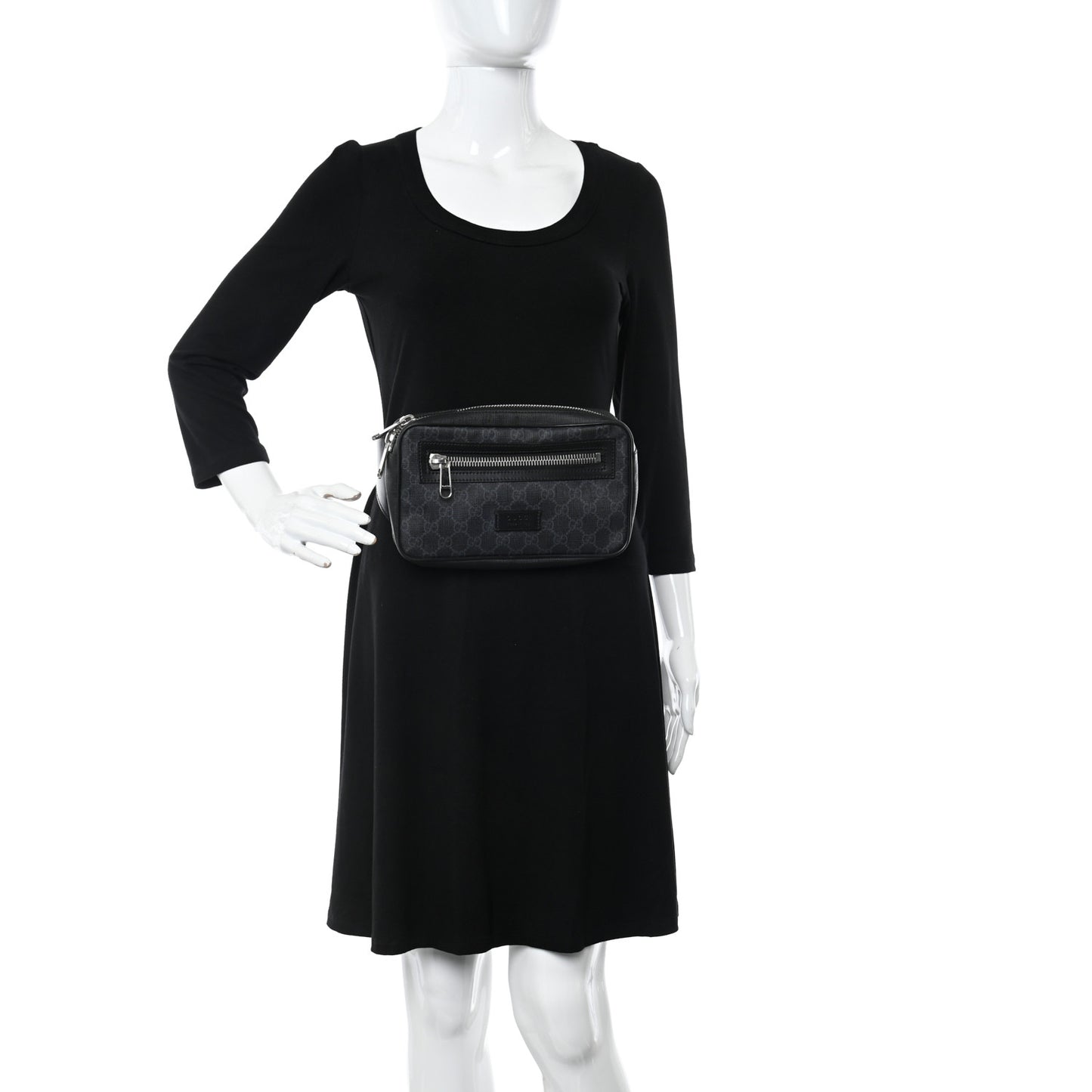 Soft GG Supreme Monogram Web Belt Bag Black Grey