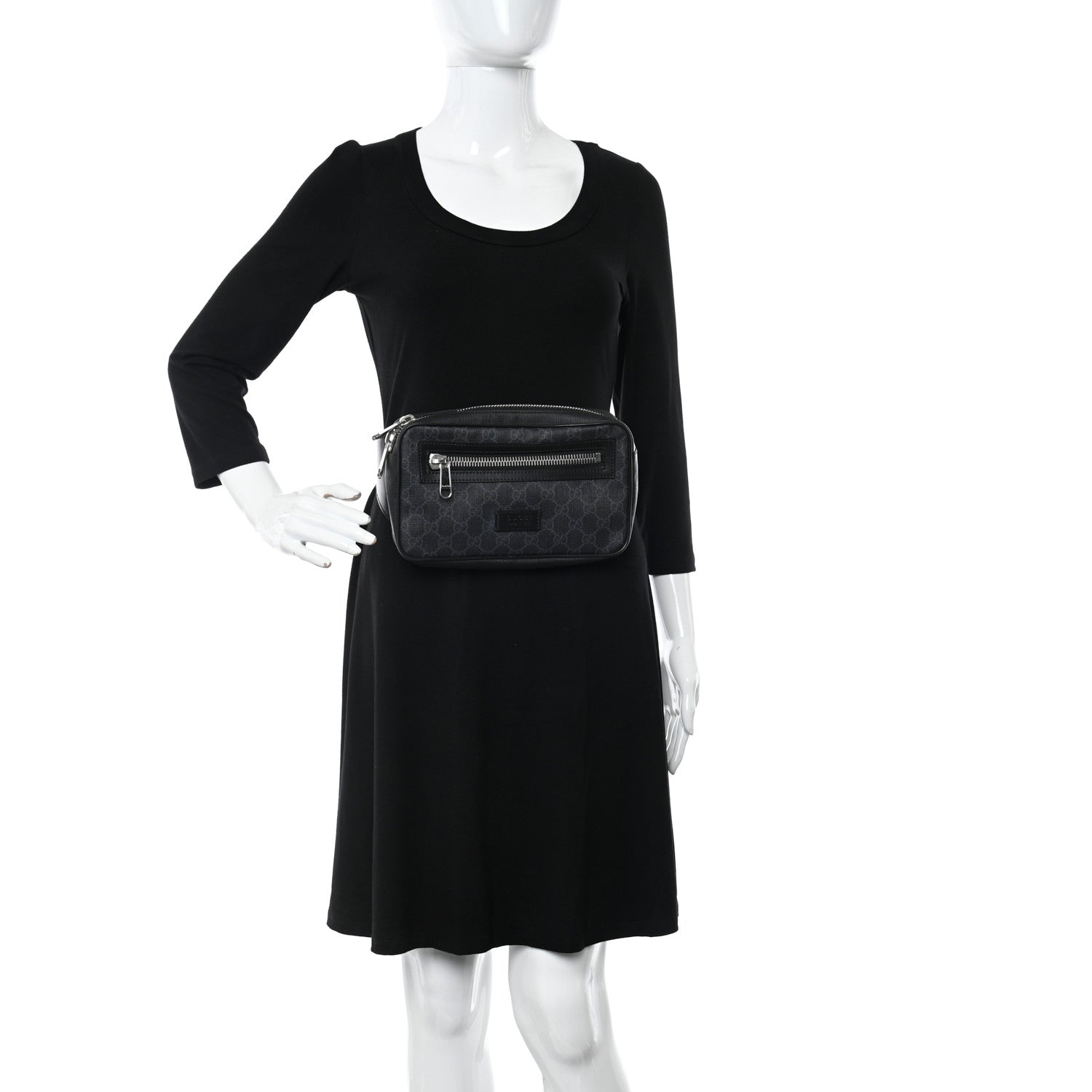 Gucci Soft GG Supreme Monogram Web Belt Bag Black Grey 2 of 13