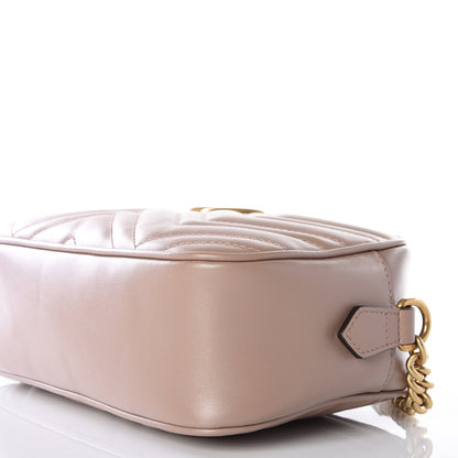Gucci Calfskin Matelasse Small GG Marmont Chain Shoulder Bag Porcelain Rose 9 of 10