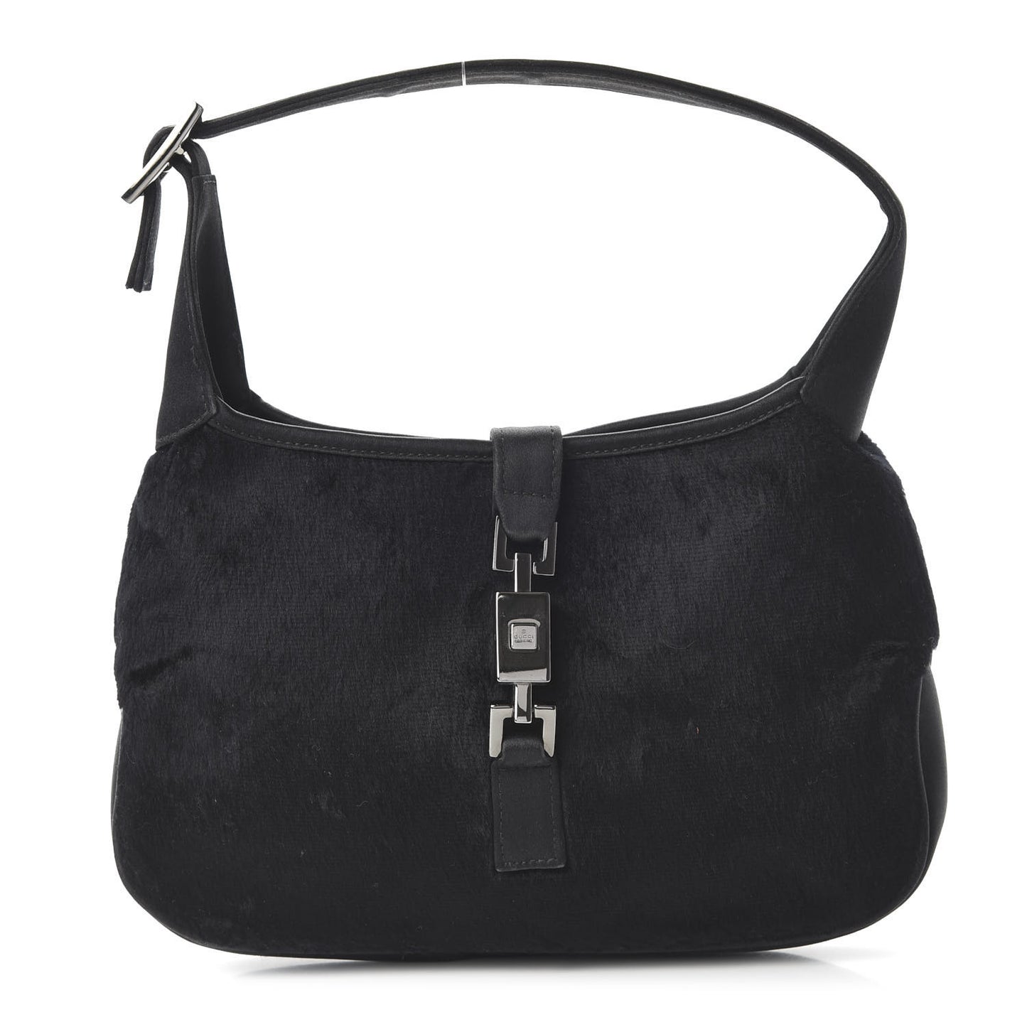 Nylon Pony Hair Jackie O Hobo Black