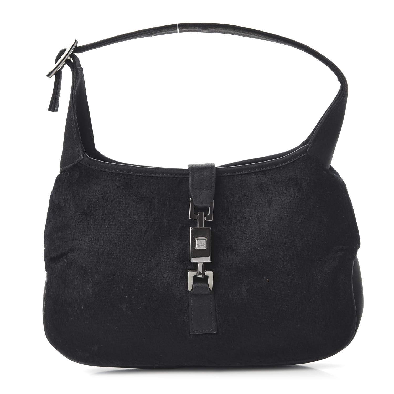 Gucci Nylon Pony Hair Jackie O Hobo Black 1 of 9