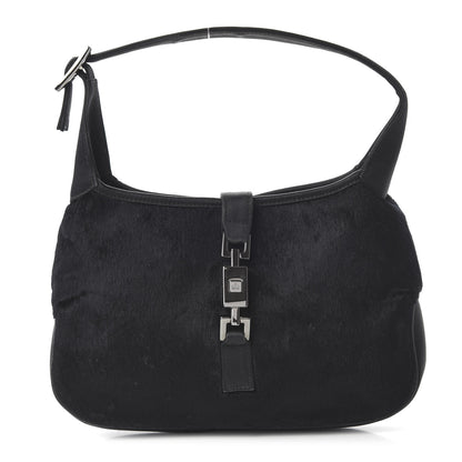 Gucci Nylon Pony Hair Jackie O Hobo Black 1 of 9