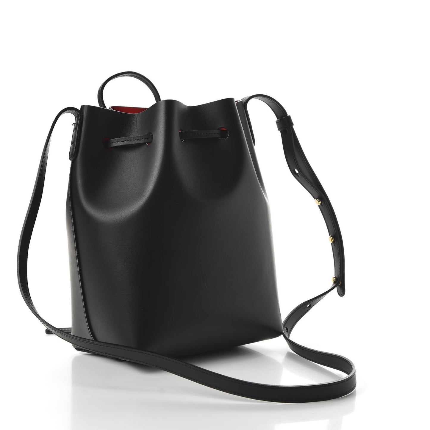 Calfskin Mini Bucket Bag Black Flamma