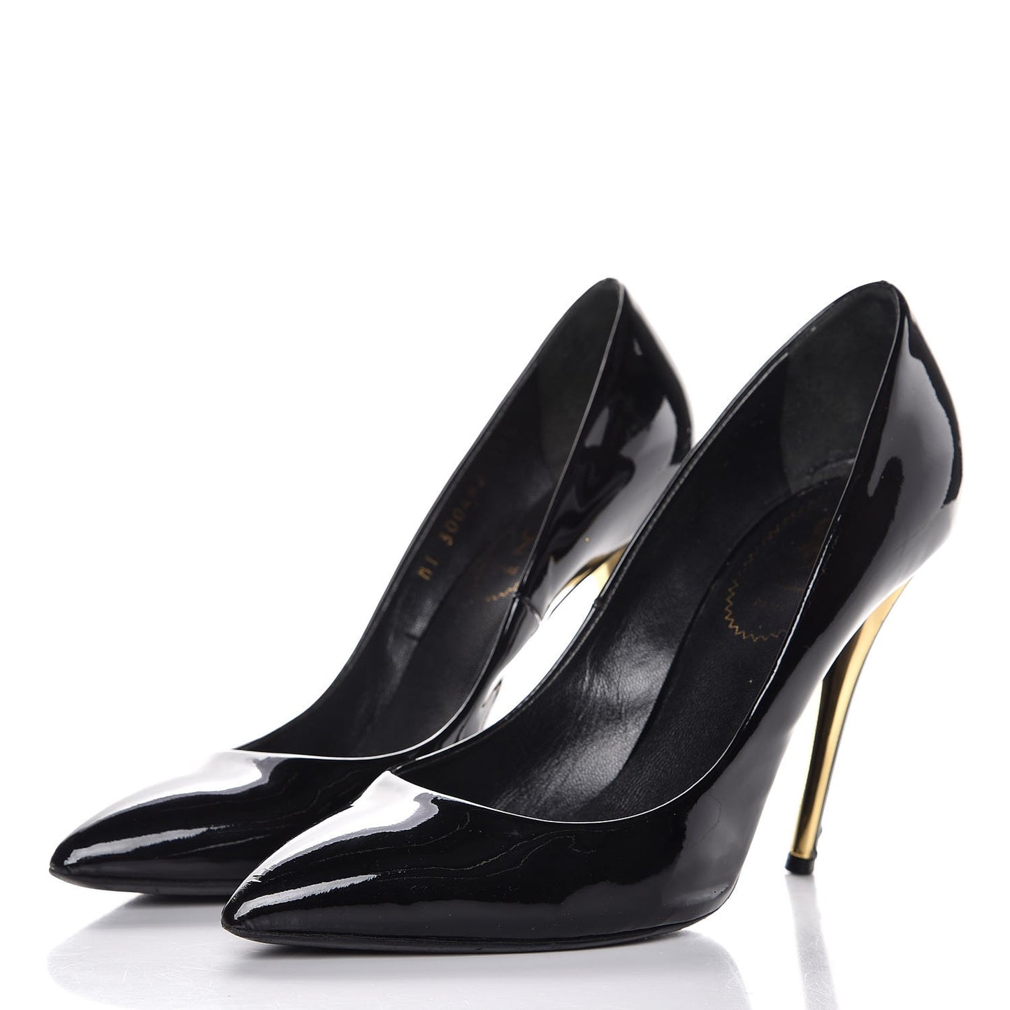 Patent Calfskin Clara Pumps 38.5 Black