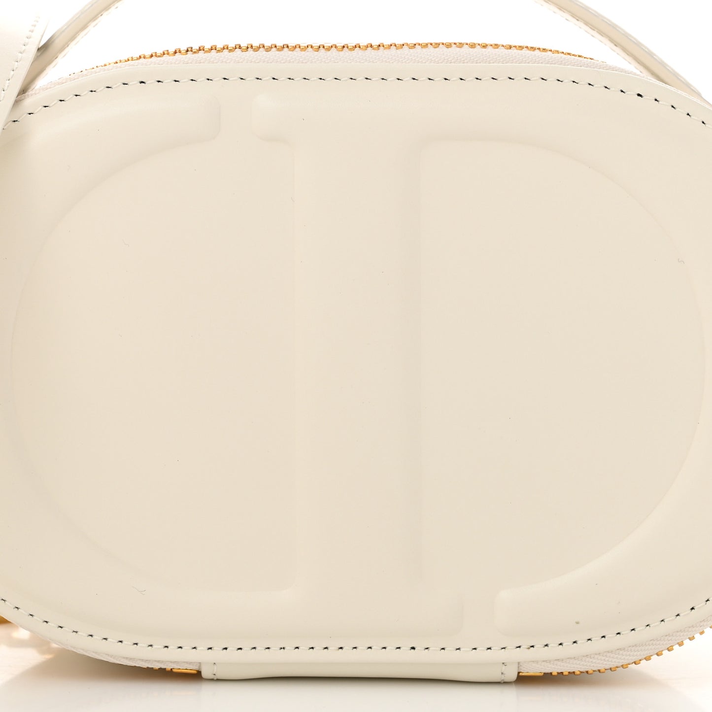 Calfskin CD Signature Oval Crossbody Camera Bag Latte