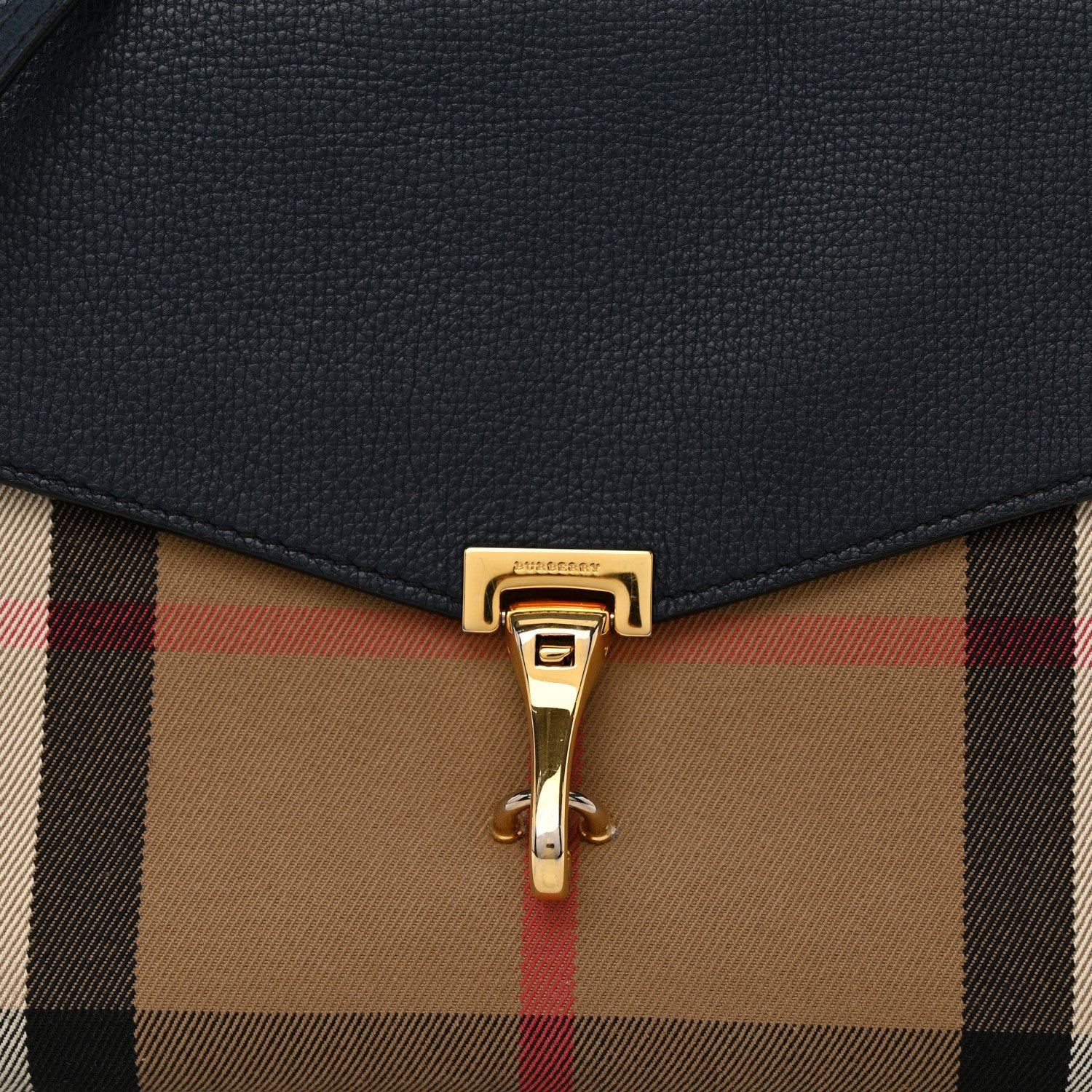 Burberry Derby Calfskin House Check Baby Macken Crossbody Bag Navy 7 of 12