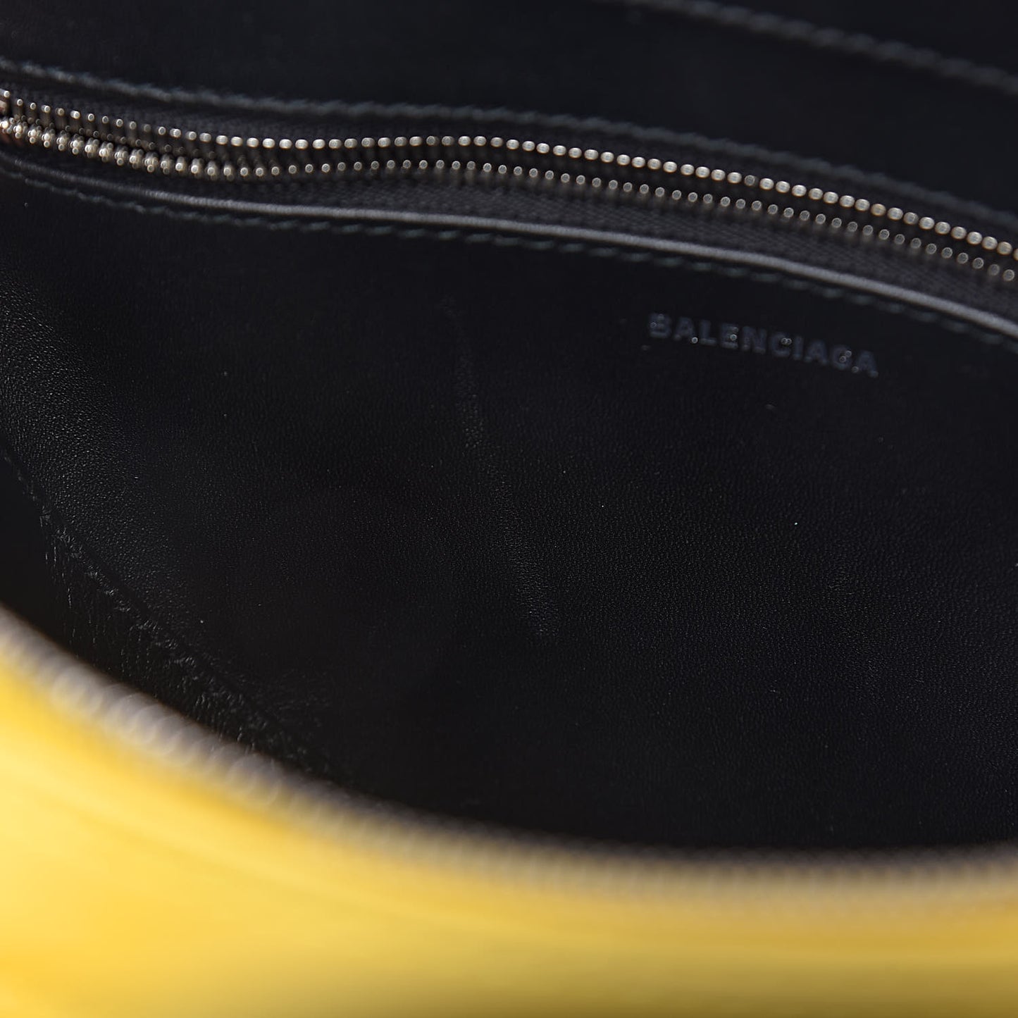 Shiny Day Calfskin Logo XS Triangle Duffle Jaune Black