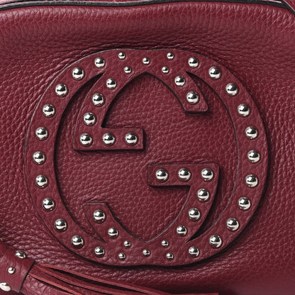 Gucci Pebbled Calfskin Studded Small Soho Disco Bag Soft Burgundy 12 of 12