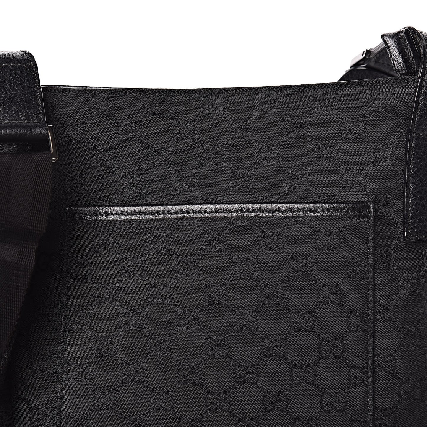 Nylon Monogram Flat Messenger Bag Black