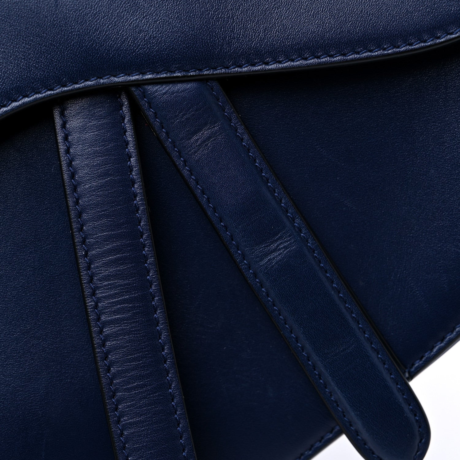 Christian Dior Calfskin Saddle Bag Blue 10 of 13
