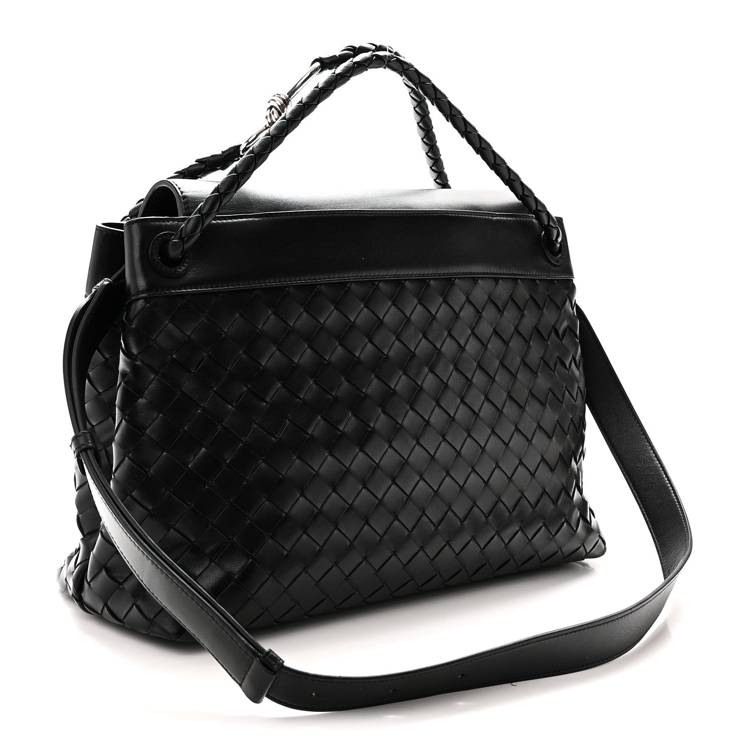 Bottega Veneta Calfskin Intrecciato Medium Andiamo Messenger Bag Black 3 of 10