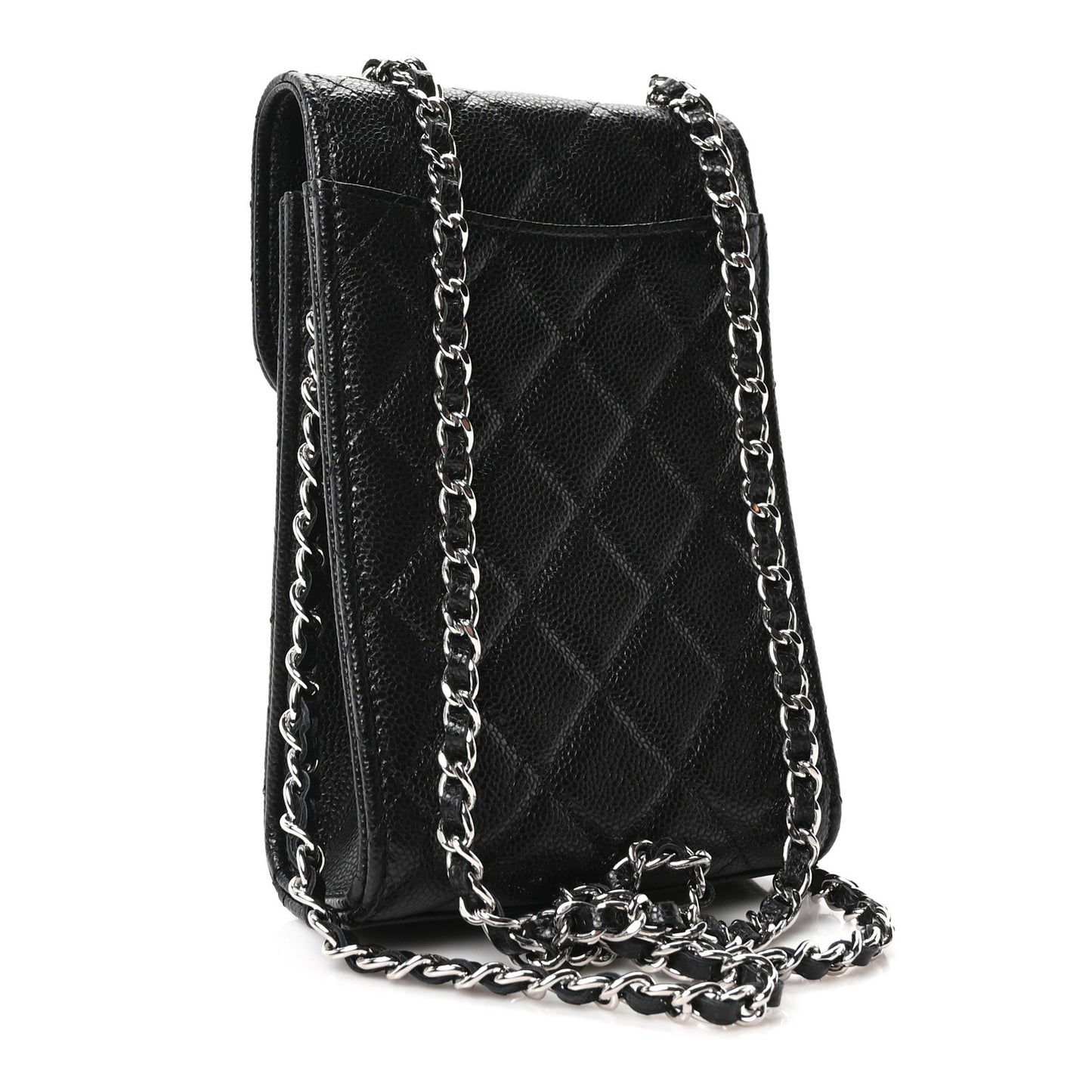 Caviar Quilted Classic Phone Holder Black