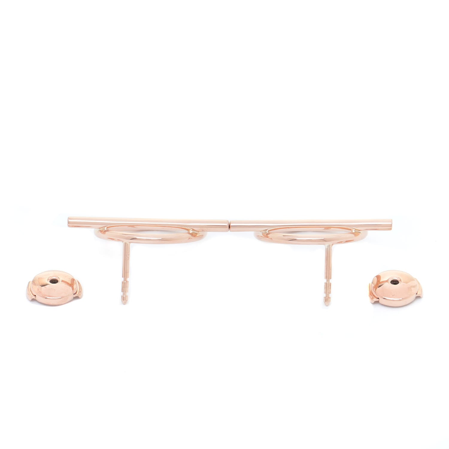 Hermes 18K Rose Gold MM Echappee Earrings 3 of 6