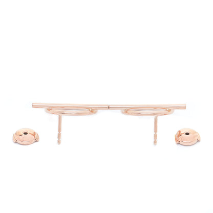 Hermes 18K Rose Gold MM Echappee Earrings 3 of 6