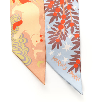 Hermes Silk Le Charme D Orphee Twilly Ciel Beige Rose 2 of 4