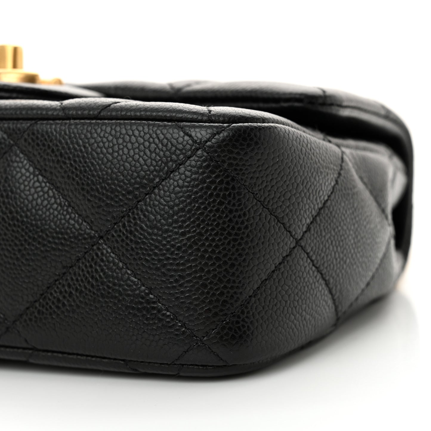 Caviar Quilted Mini Sweetheart Flap Black