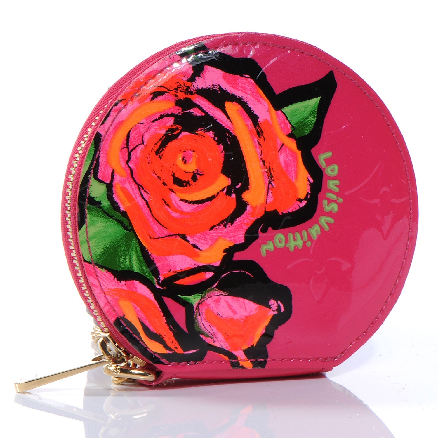 Louis Vuitton Vernis Roses Chapeau Coin Purse Rose Pop 3 of 7