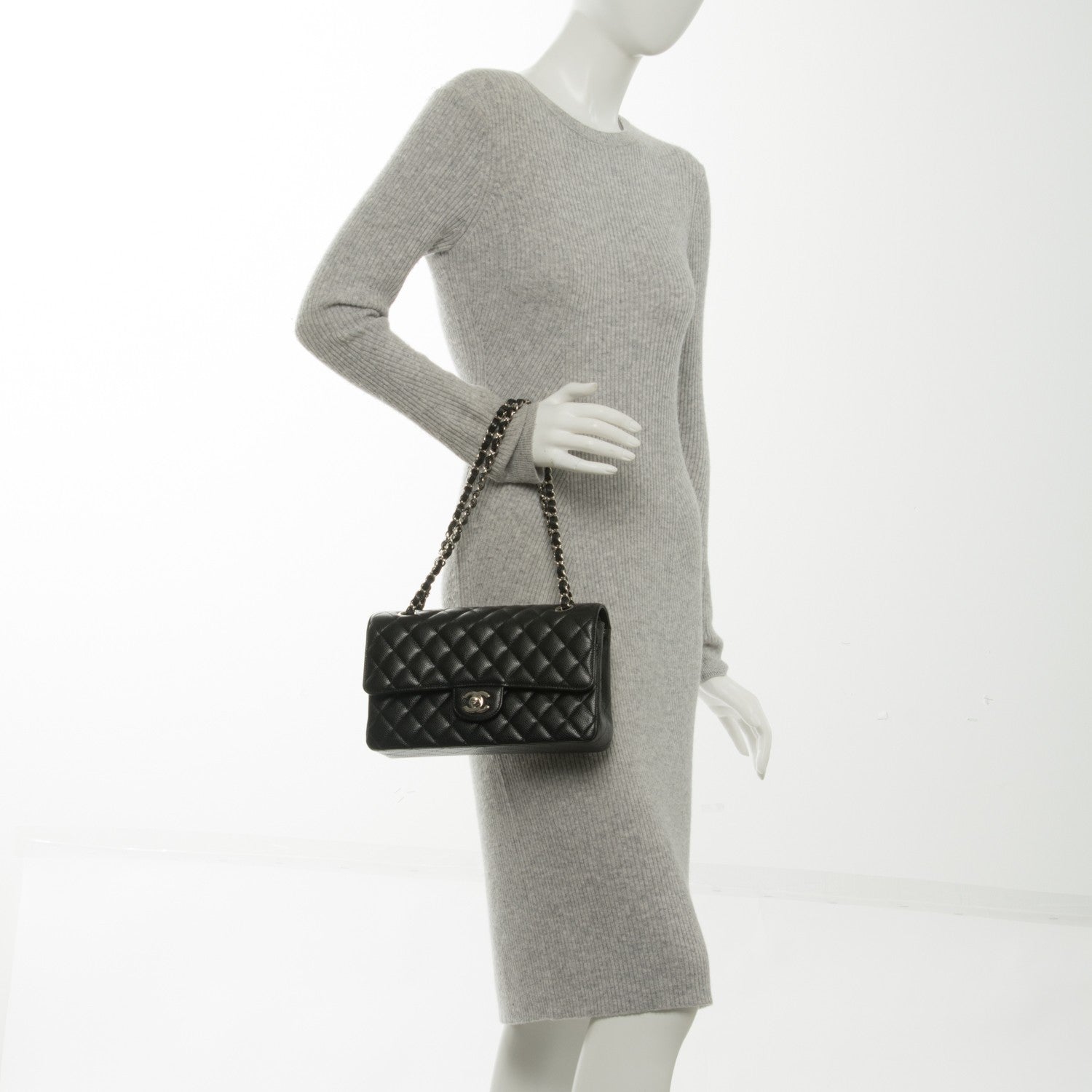 Chanel Caviar Quilted Medium Double Flap Black 2 of 8