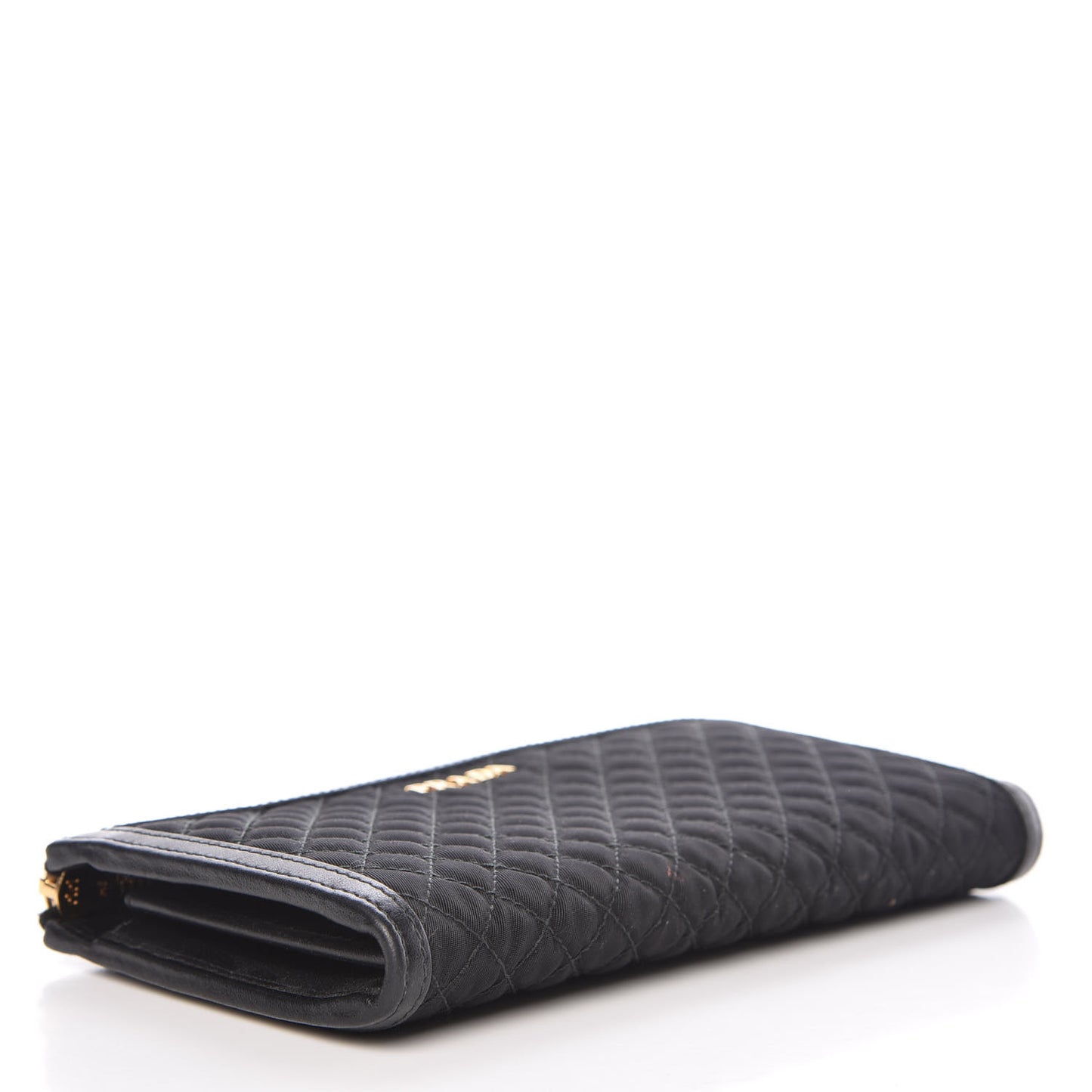 Tessuto Nylon Quilted Zip Around Wallet Black