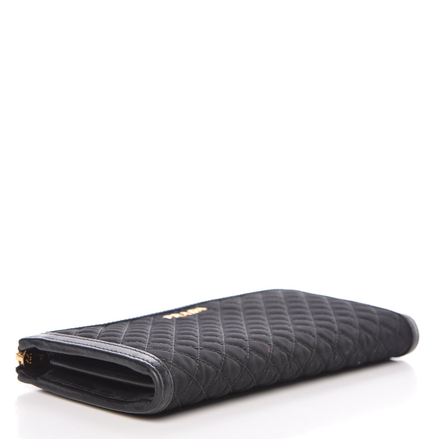 Prada Tessuto Nylon Quilted Zip Around Wallet Black 4 of 11