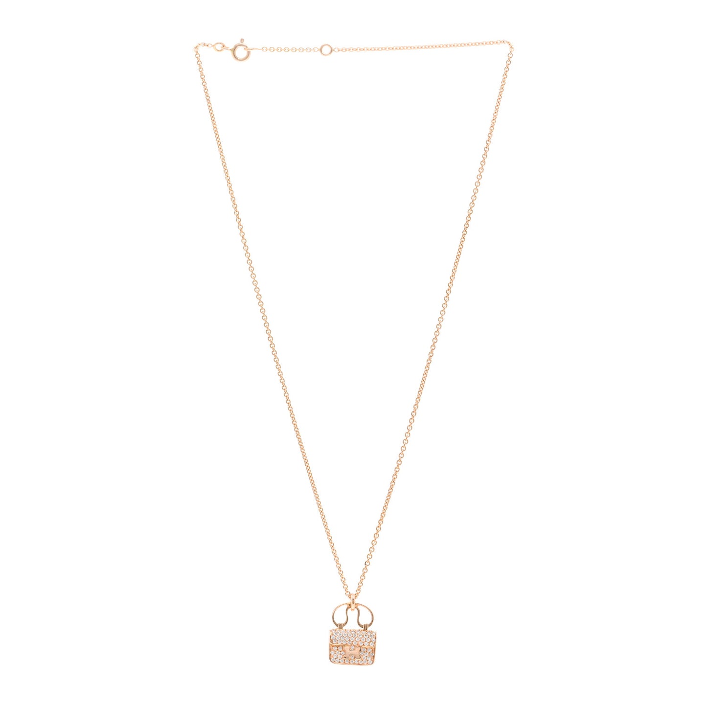 18K Rose Gold Diamond Constance Amulette Pendant Necklace