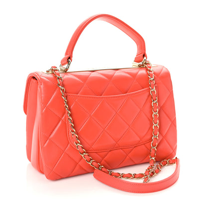 Chanel Lambskin Quilted Small Trendy CC Flap Dual Handle Bag Red 3 of 9