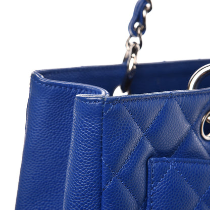 Chanel Caviar Quilted Grand Shopping Tote GST Blue 9 of 10
